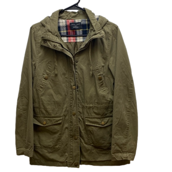 Love Tree army green light hooded jacket size small - Picture 2 of 9